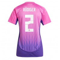 Camiseta Alemania Antonio Rudiger #2 Visitante Equipación para mujer Eurocopa 2024 manga corta